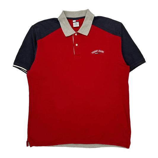 Tommy Jeans Polo Shirt - Large Black Cotton