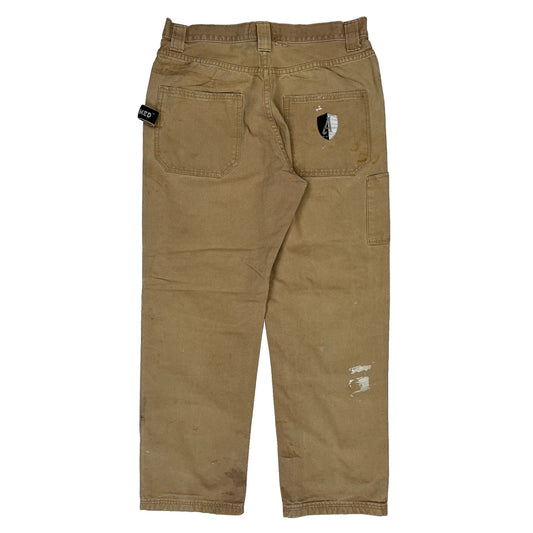 Armed Double Knee Carpenter Trousers - 34W 30L Beige Cotton