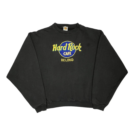 Beijing Hard Rock Cafe Graphic Sweatshirt - XL Black Cotton