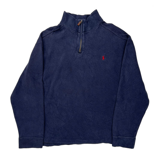 Polo By Ralph Lauren 1/4 Zip - 2XL Blue Cotton