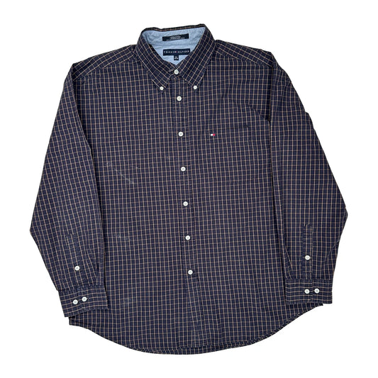 Tommy Hilfiger Checked Shirt - XL Navy Cotton