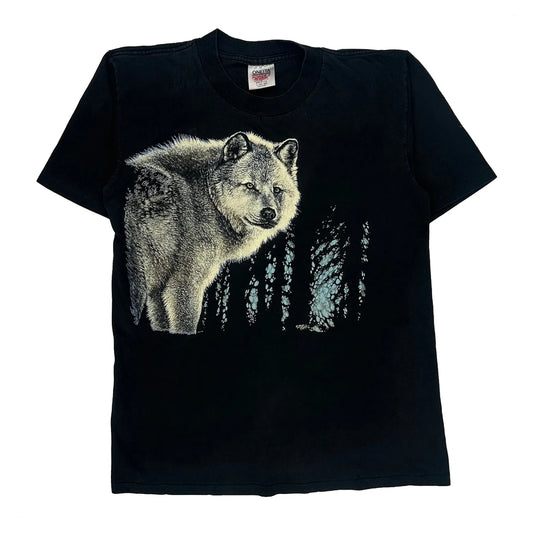 Vintage Oneita Single Stitch T-Shirt - Large Black Cotton