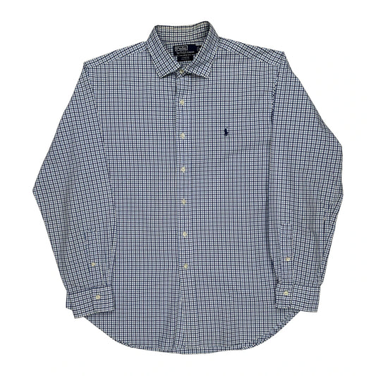 Stanton Classic Fit Polo By Ralph Lauren Checked Shirt - XL Blue Cotton