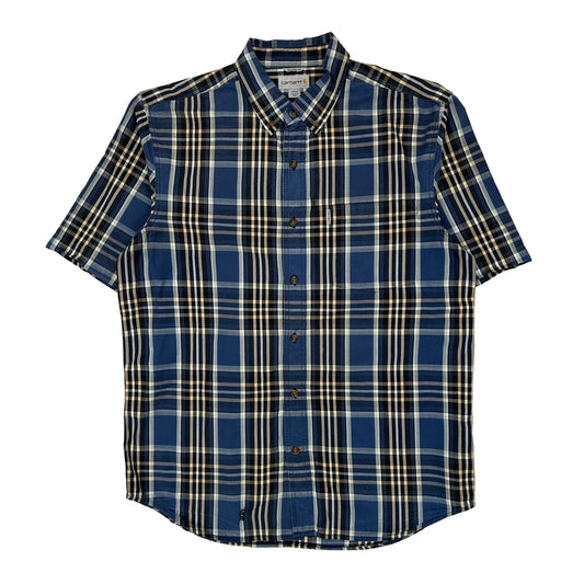 Carhartt Checked Short Sleeve Shirt - Large White Cotton
