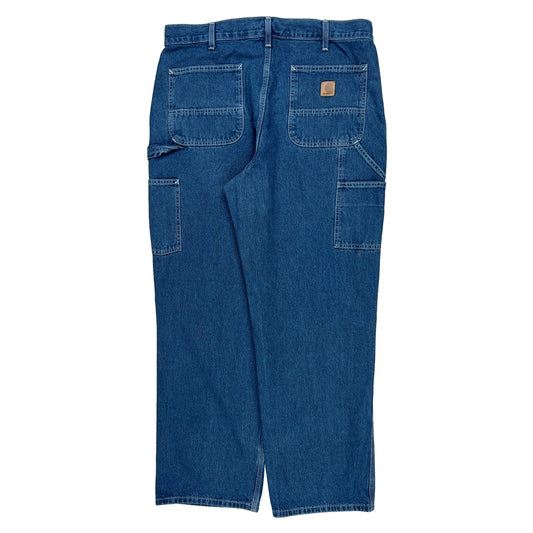 Carhartt Double Knee Carpenter Jeans - 38W 32L Blue Cotton