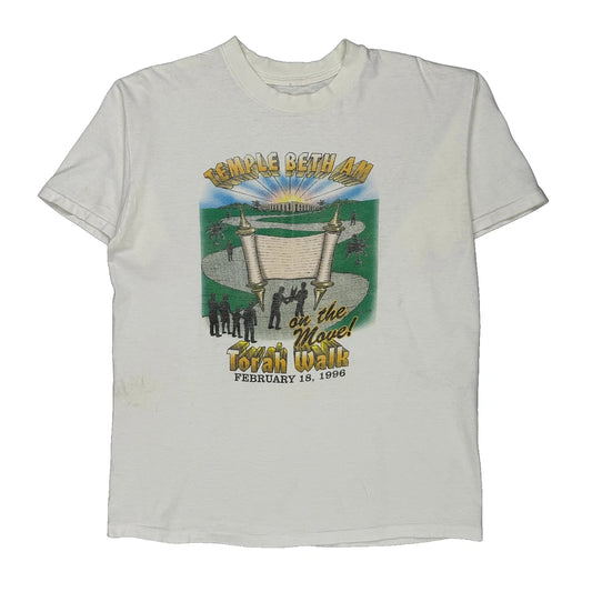 Temple Beth Am Torah Walk Unbranded Graphic T-Shirt - Medium White Cotton
