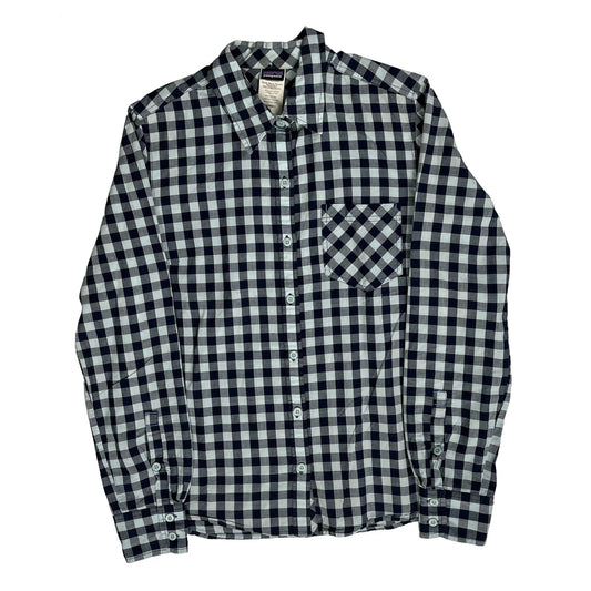 Vintage Patagonia Checked Shirt - Small Blue Cotton