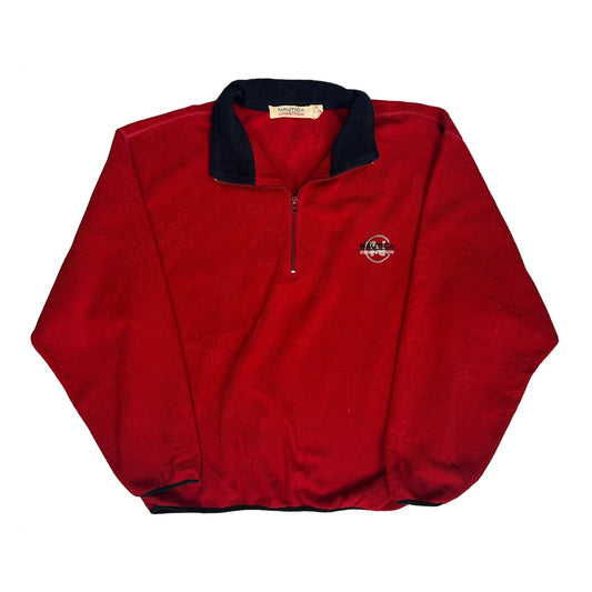 Competition Nautica Collared Fleece - Large Red Cotton