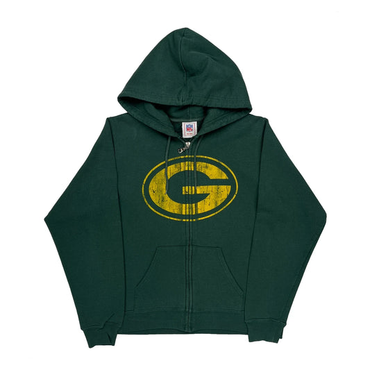 Vintage Green Bay Packers Nfl Hoodie - Medium Green Cotton