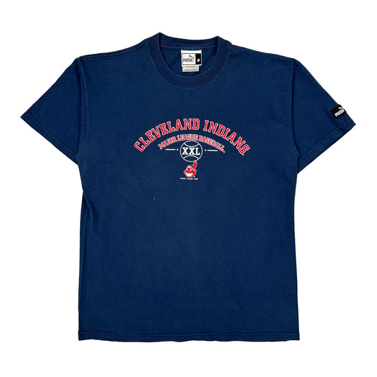 Cleveland Indians Puma Made In USA T-Shirt - Medium Blue Cotton