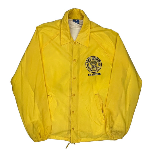 Navy Sports Kent River Champion Graphic Windbreaker - Large Yellow Polyester