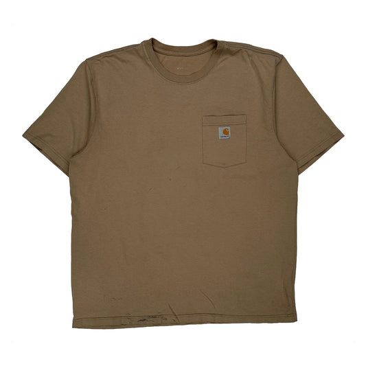 Vintage Carhartt T-Shirt - Large Brown Cotton