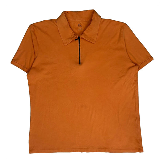 Armani Exchange Polo Shirt - Large Orange Cotton
