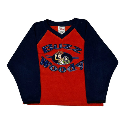 Vintage Age 5 Disney Cartoon Long Sleeve T-Shirt - XS Red Polyester