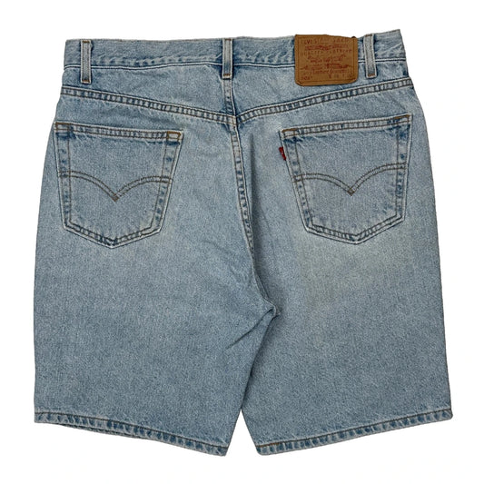 505 Levis Baggy Denim Shorts - 34W 9L Light Wash Cotton