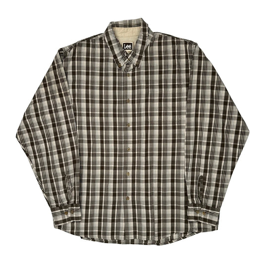 Lee Checked Shirt - XL Brown Cotton