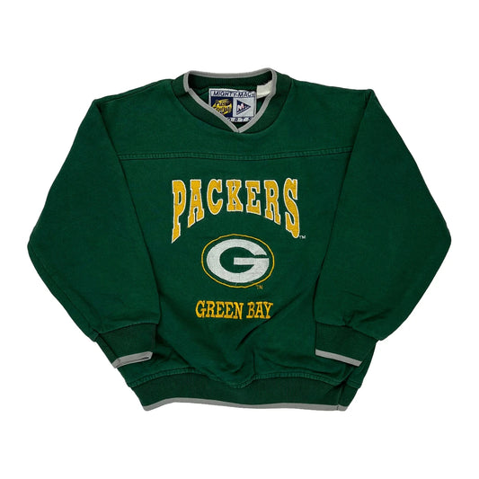 Age 3-4 Green Bay Packers Mighty-Mac Football Sweatshirt - XS Green Cotton