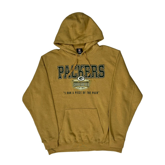 Green Bay Packers N.F.L. Team Apparel Graphic Hoodie - XL Khaki Cotton Blend