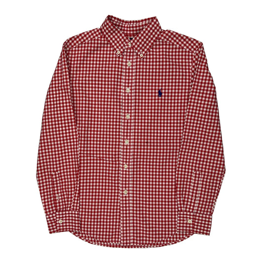 Age 10-12 Ralph Lauren Checked Shirt - Medium Red Cotton