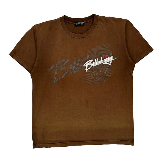 Billabong Logo Billabong Graphic T-Shirt - Medium Brown Cotton