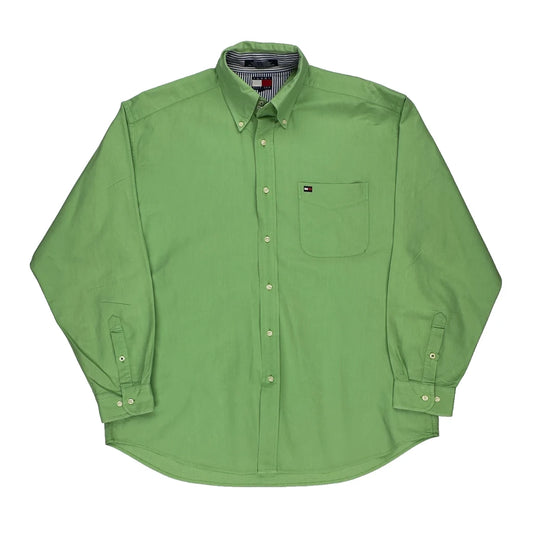 Tommy Hilfiger Shirt - Large Green Cotton