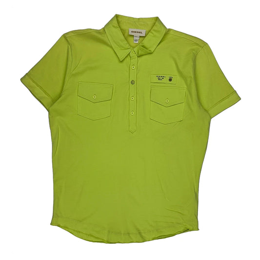 Vintage Diesel Polo Shirt - Large Green Cotton