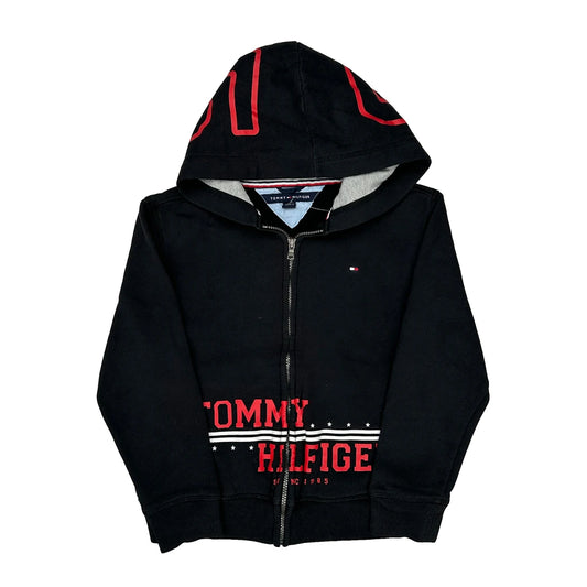 Age 8-10 Tommy Hilfiger Spellout Hoodie - Small Black Cotton