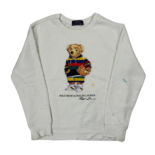 Age 10-12 Polo By Ralph Lauren Graphic Sweatshirt - Large White Cotton