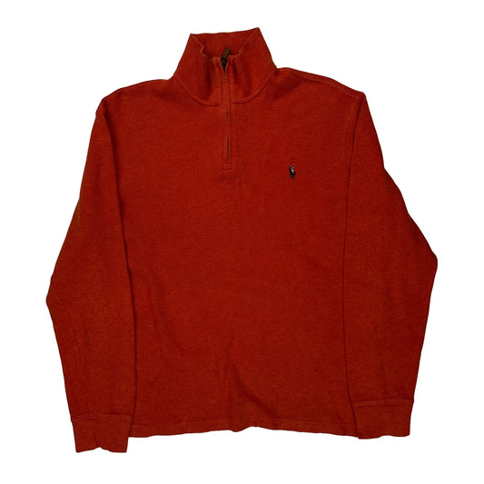 Polo By Ralph Lauren 1/4 Zip - Medium Red Cotton
