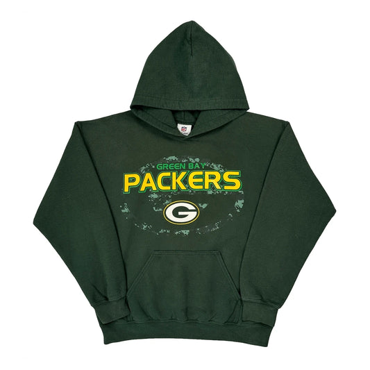 Vintage Green Bay Packers N.F.L. Team Apparel Nfl Hoodie - Medium Green Cotton Blend