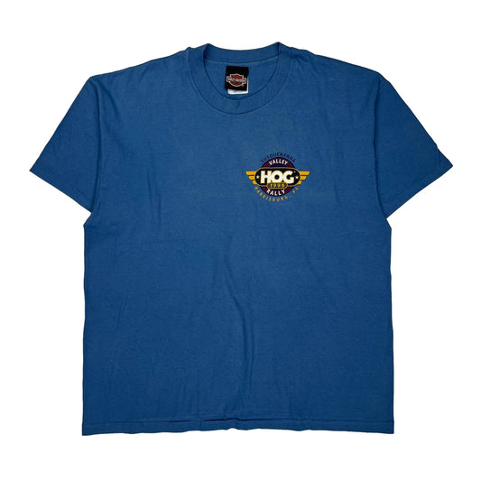 Susquehanna Valley H.O.G. Rally Harley Davidson Graphic T-Shirt - XL Blue Cotton
