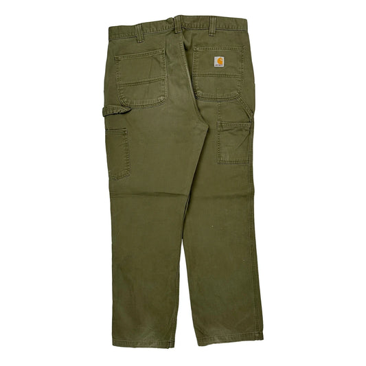 Carhartt Carpenter Trousers - 36W 31L Green Cotton