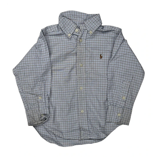 Age 1.5 Ralph Lauren Checked Shirt - 2XS Blue Cotton