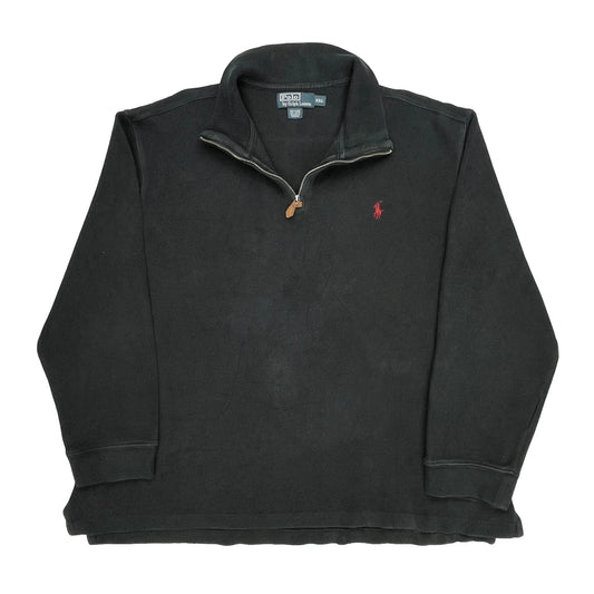 Vintage Polo By Ralph Lauren 1/4 Zip - 2XL Black Cotton