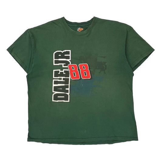 Dale Jr Winners Circle Nascar T-Shirt - 2XL Green Cotton
