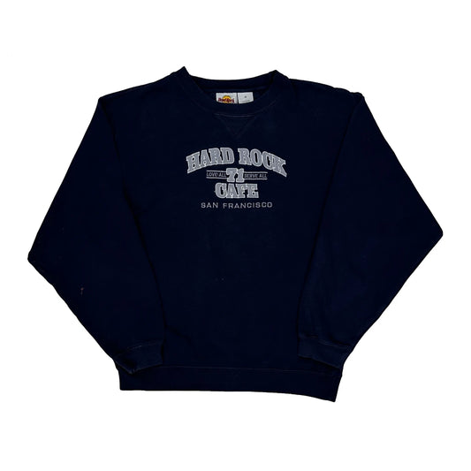 San Francisco Hard Rock Cafe Graphic Sweatshirt - Small Navy Cotton