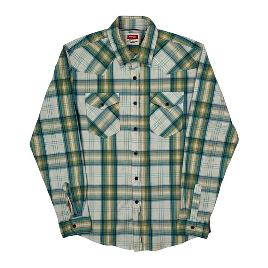 Vintage Wrangler Checked Shirt - Medium Multicoloured Cotton Blend