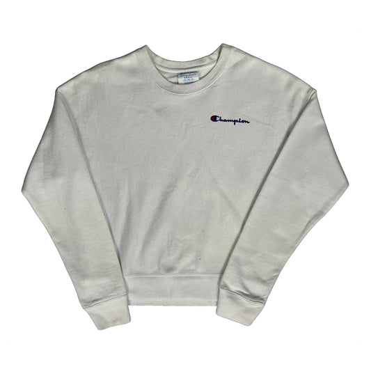 Reverse Weave Champion Sweatshirt - Small White Cotton Blend