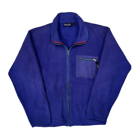 Vintage Made In USA Patagonia Fleece Jacket - Medium Blue Polyester
