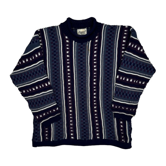 90S Peggy'S Striped Jumper - Small Blue Acrylic