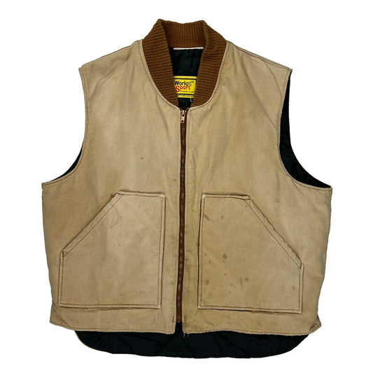 Made In USA Work N Sport Gilet - XL Beige Cotton