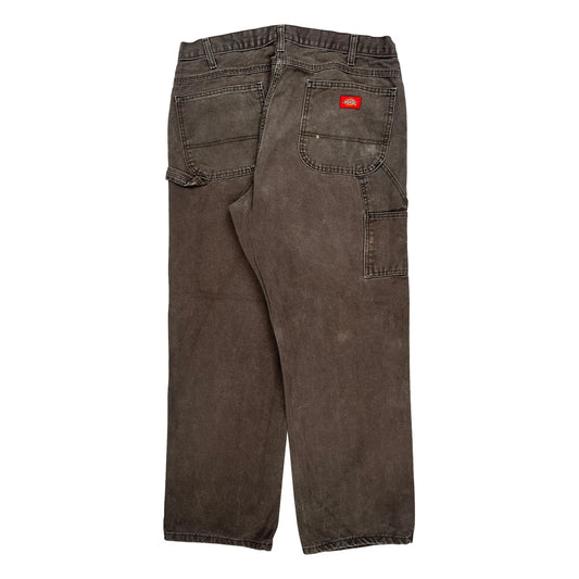 Dickies Carpenter Trousers - 35W 30L Brown Cotton
