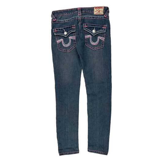 True Religion Skinny Fit Jeans - 28W US 0 Blue Cotton