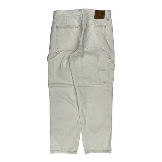 Vintage Levis Carpenter Trousers - 29W UK 10 White Cotton