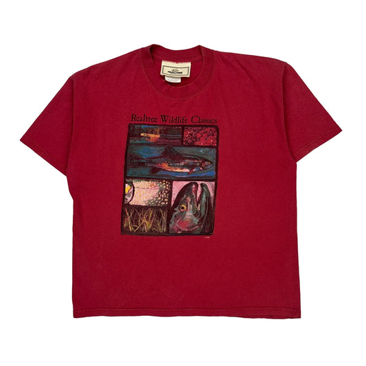 Wildlife Realtree Graphic T-Shirt - Large Red Cotton