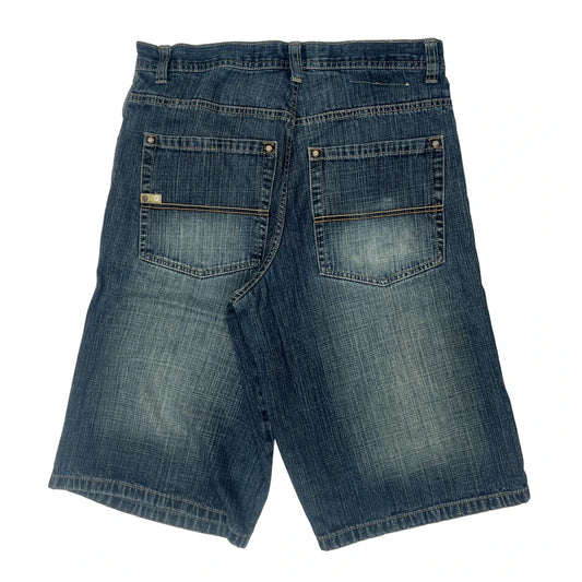 South Pole Baggy Denim Shorts - 34W 15L Light Wash Denim