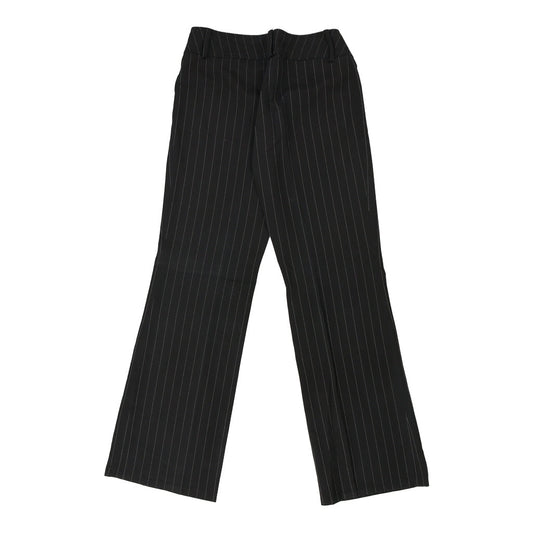 Vintage Unbranded Pinstripe Trousers - 28W UK 8 Black Polyester