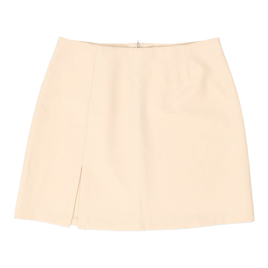 Vintage Unbranded Mini Skirt - 28W UK 8 Cream Polyester