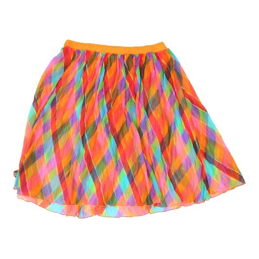 Vintage Unbranded Checked Mini Skirt - Small Multicoloured Polyester