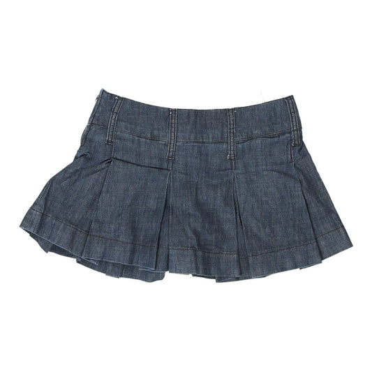 Vintage Whitgirl Mini Skirt - 28W UK 8 Blue Cotton